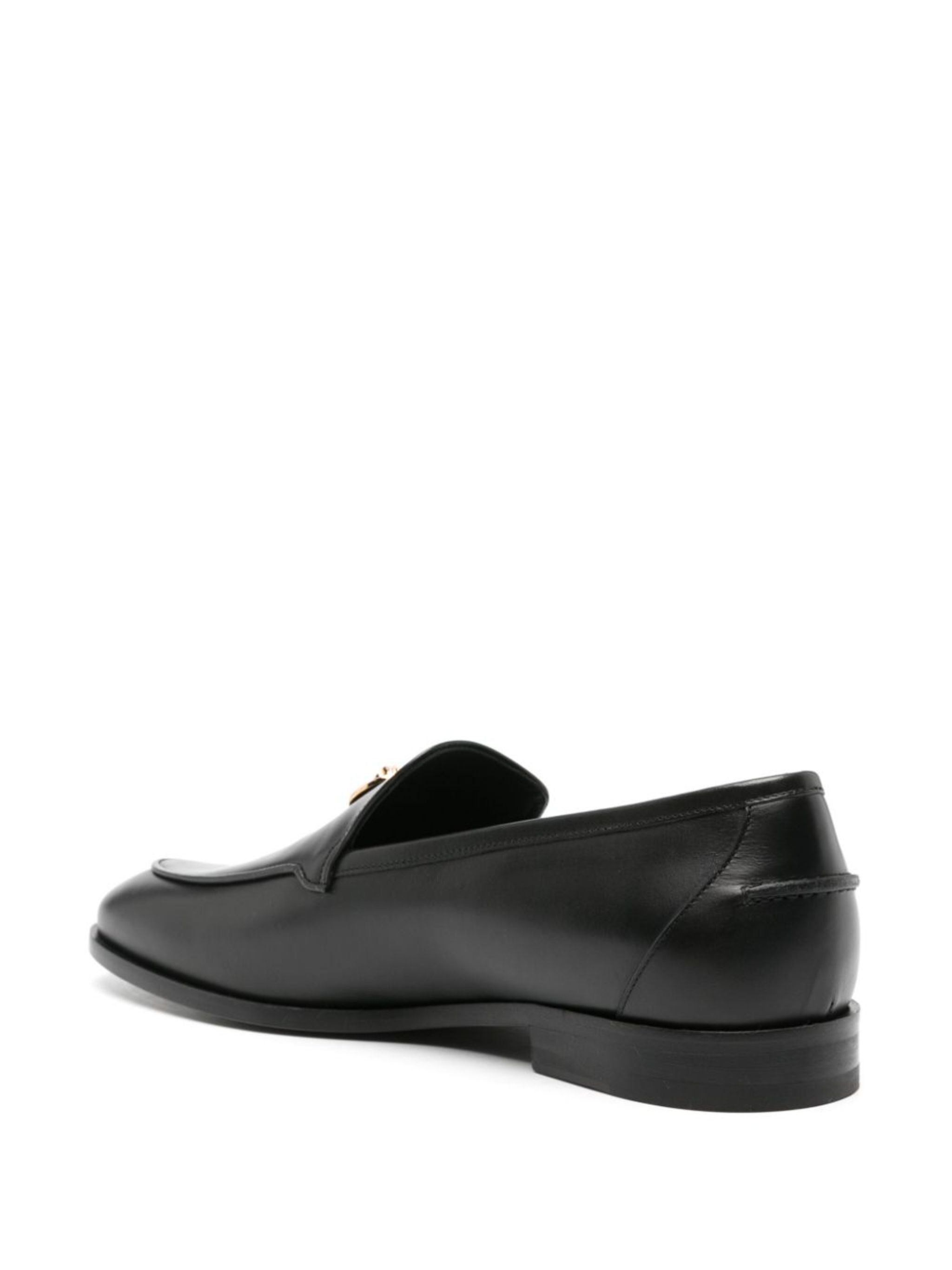 Medusa-plaque leather loafers - 3