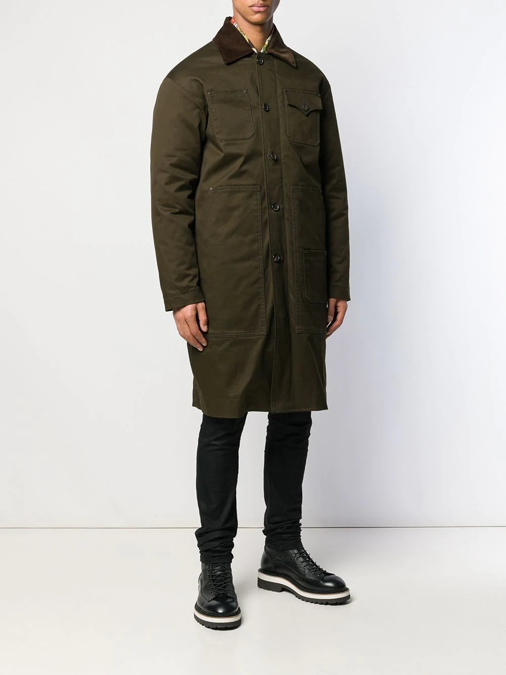 button-up parka coat - 3