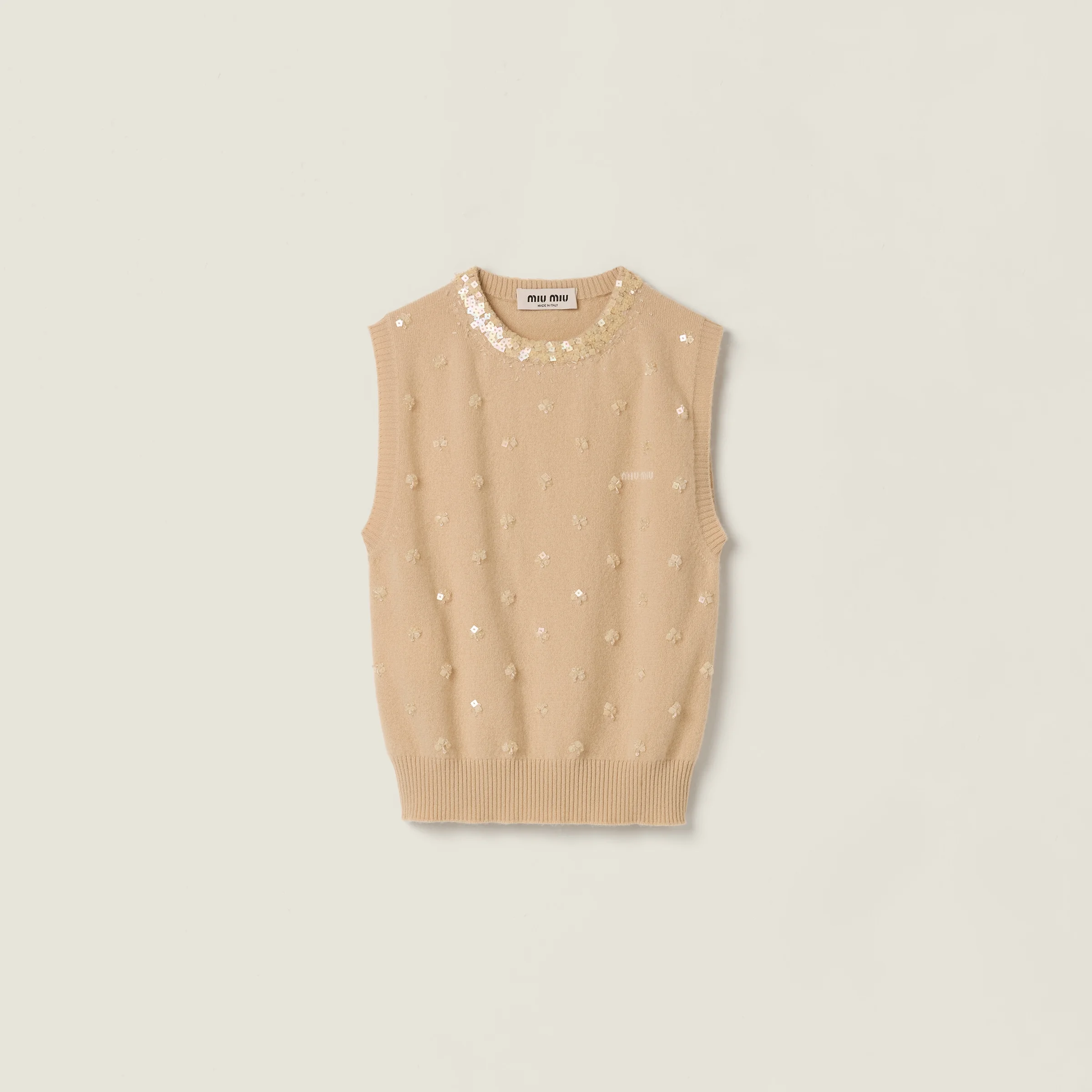 Embroidered cashmere vest - 1