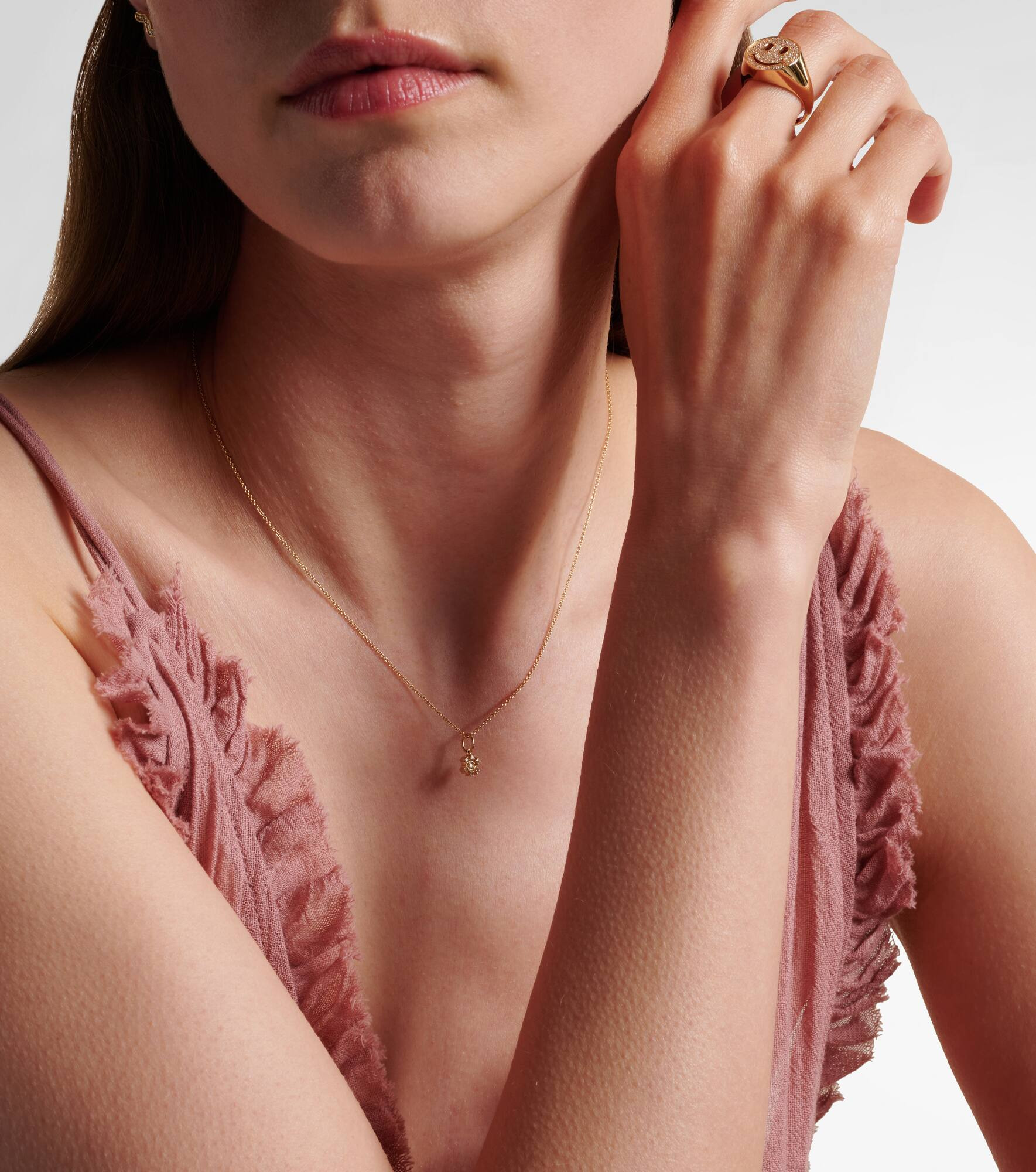 14kt gold necklace with diamonds - 3