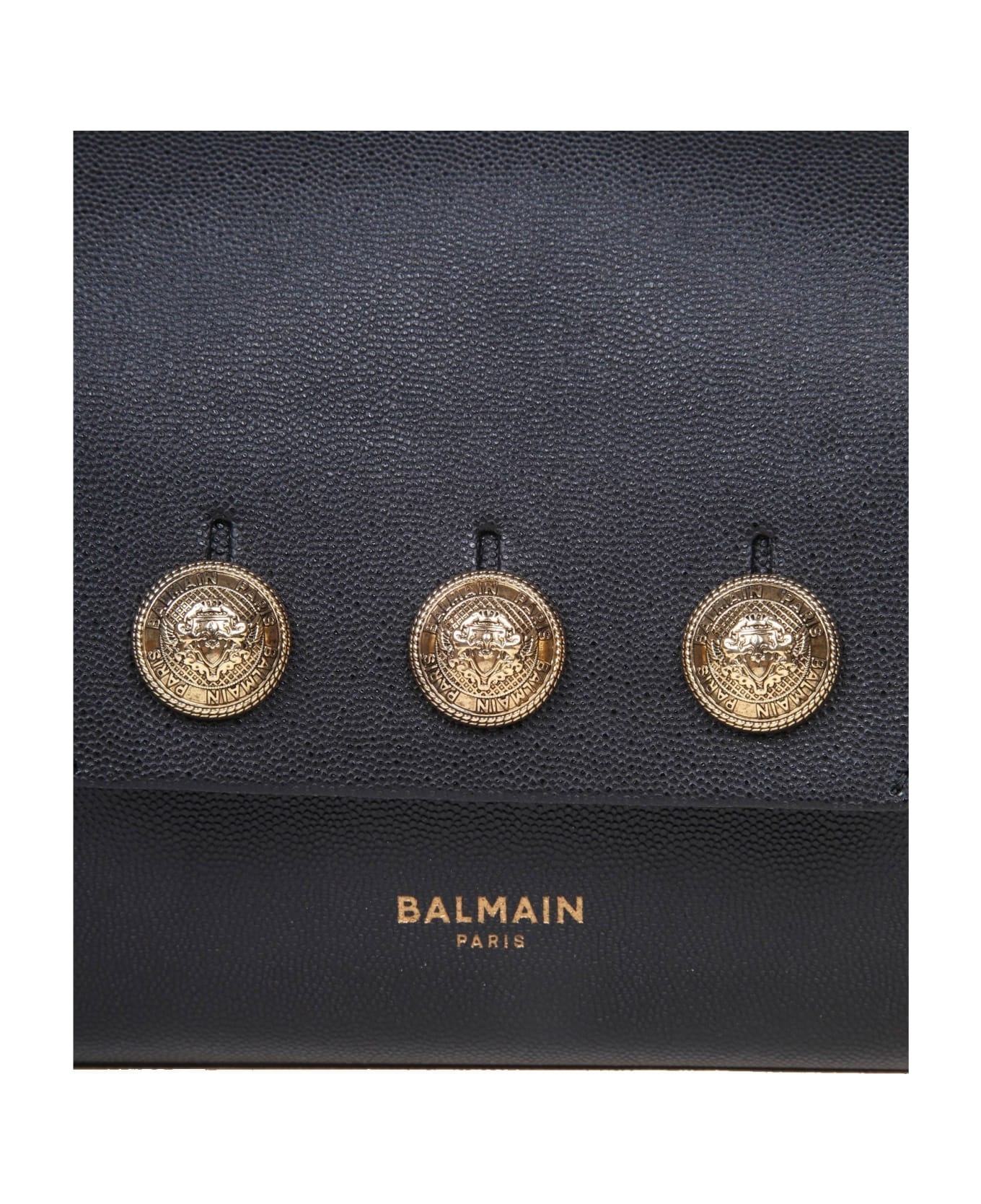 Balmain Emblem Bag In Calfskin With Decorative Buttons - 2