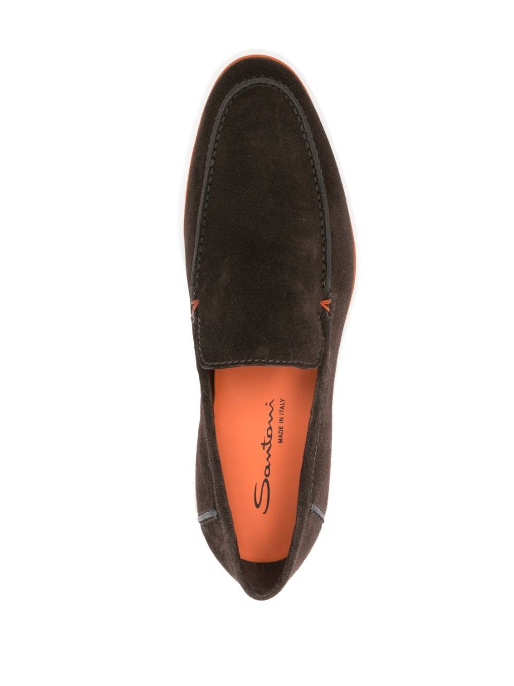 calf-suede almond-toe loafers - 4