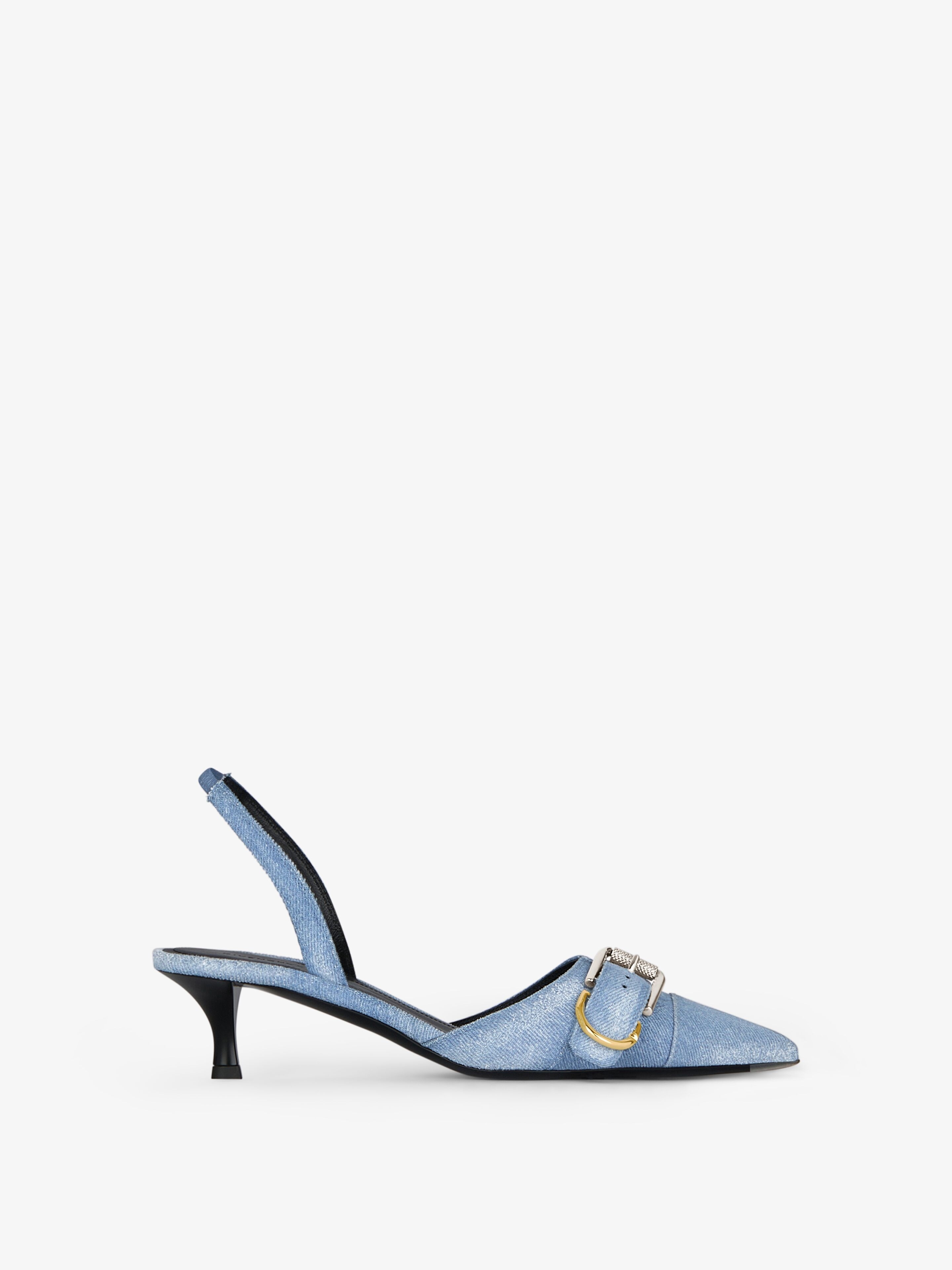 VOYOU SLINGBACKS IN WASHED DENIM - 1