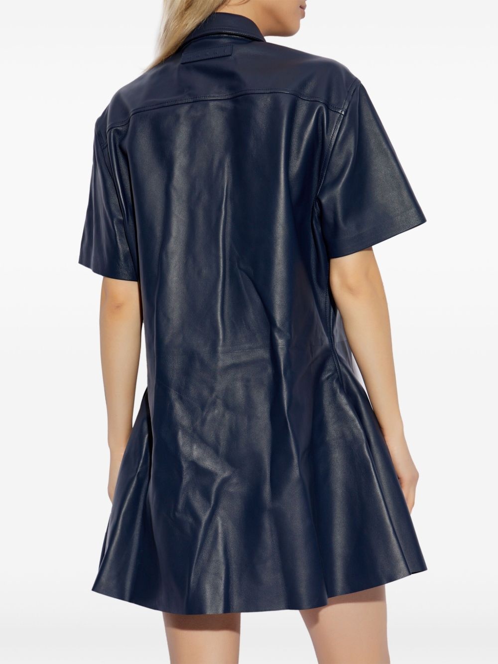 leather shirt dress - 4