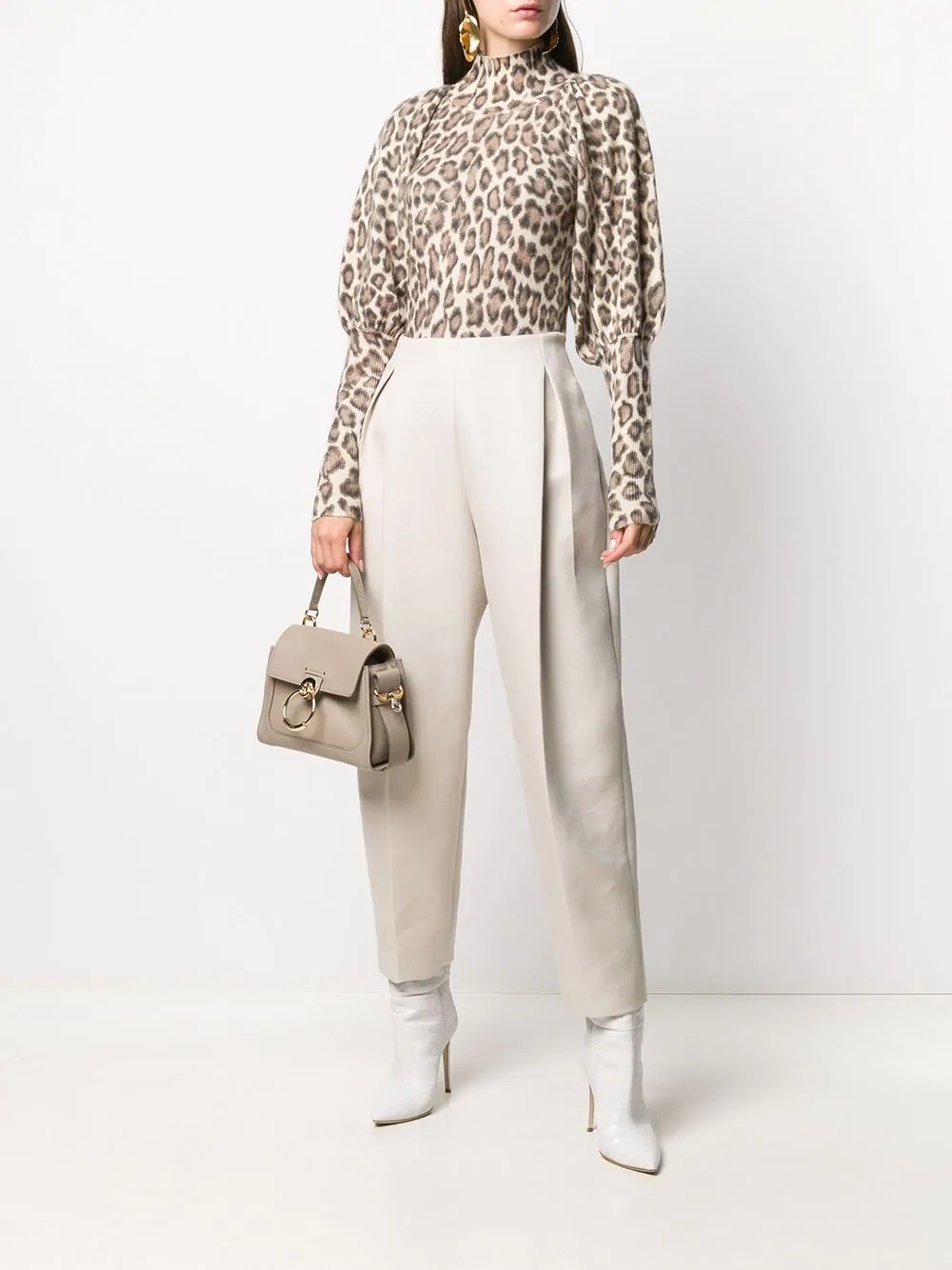 leopard-print knitted top - 2