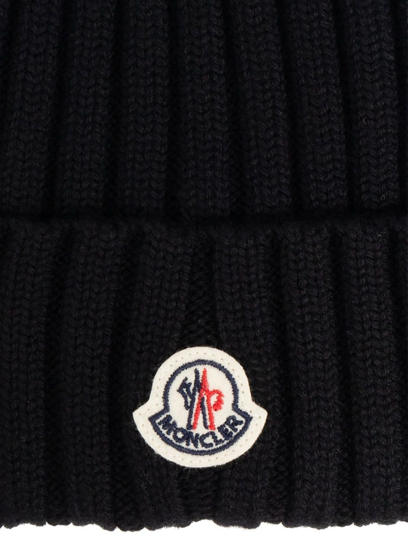 Moncler pompom-detail wool beanie outlook