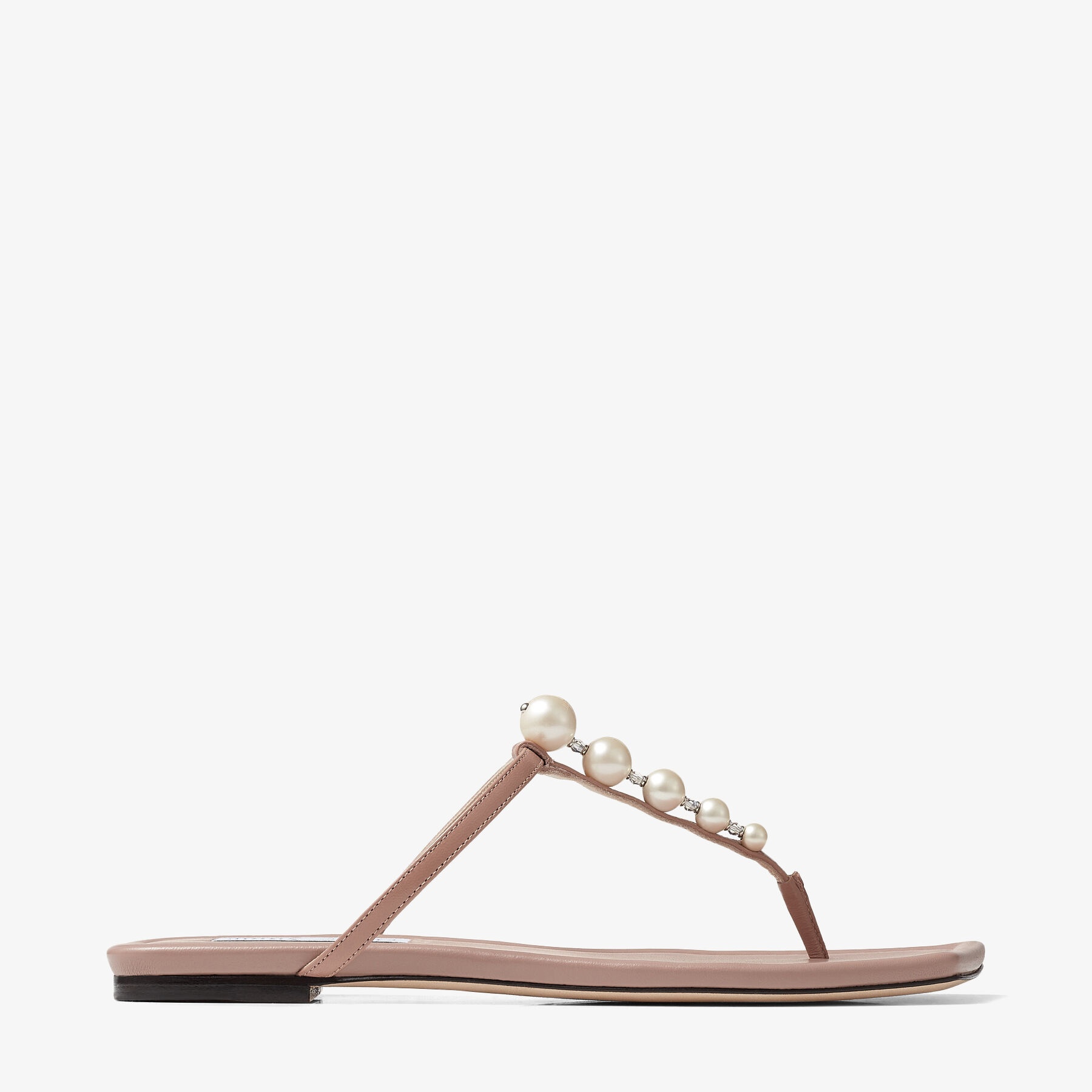 Alaina Flat
Ballet Pink Nappa Leather Flats with Pearl Embellishment - 1
