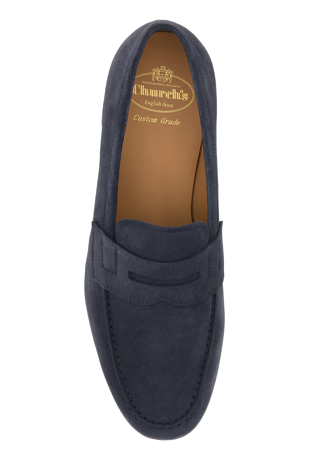Navy blue leather Heswall loafers - 4