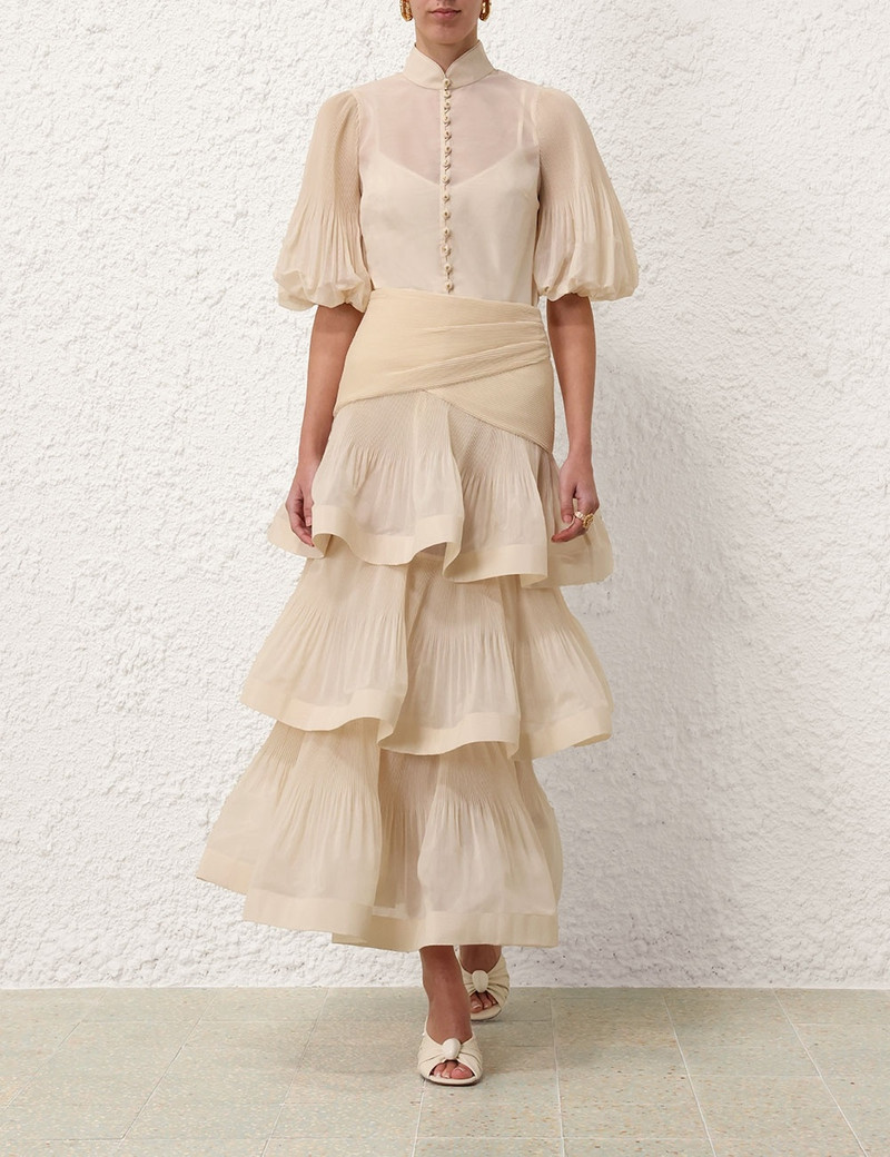 Zimmermann PLEATED TIERED SKIRT outlook