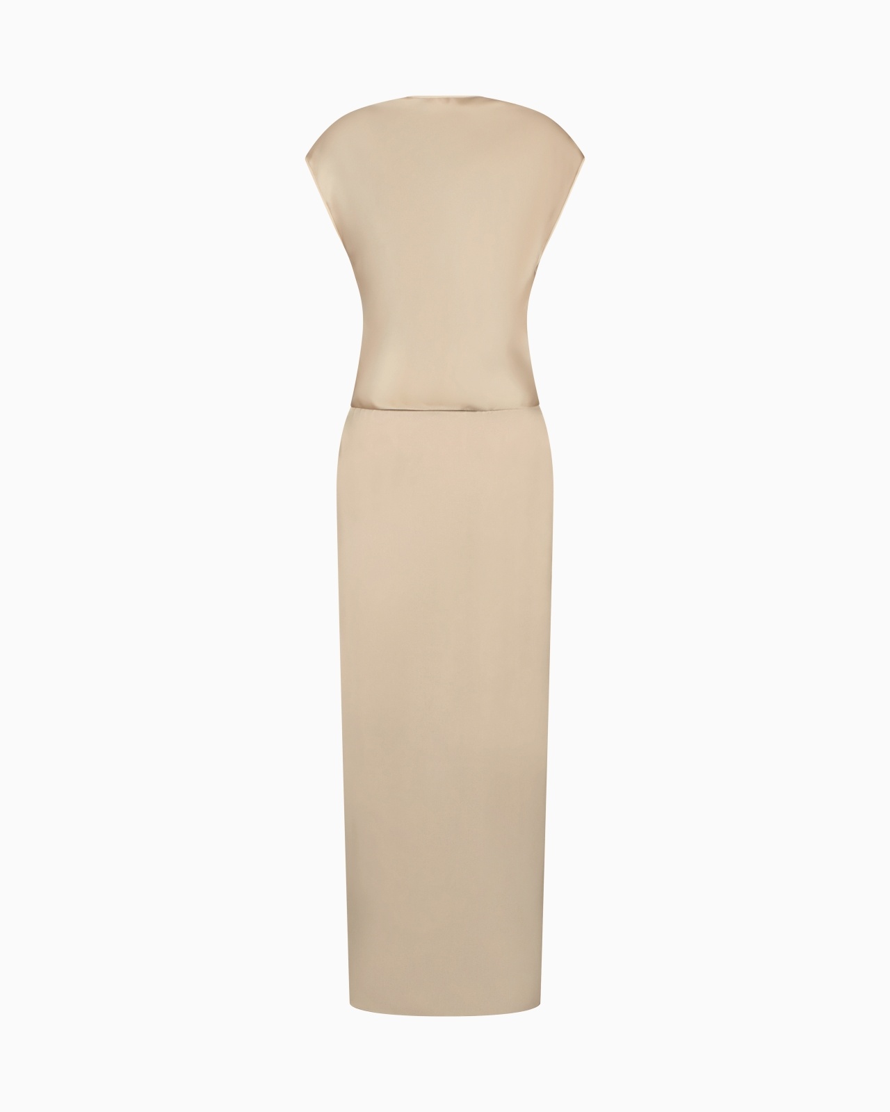 DOUBLE-FACED SILK-SATIN LONG DRESS - 1