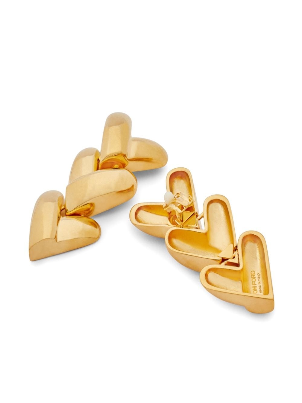 heart-motif clip-on earrings - 2