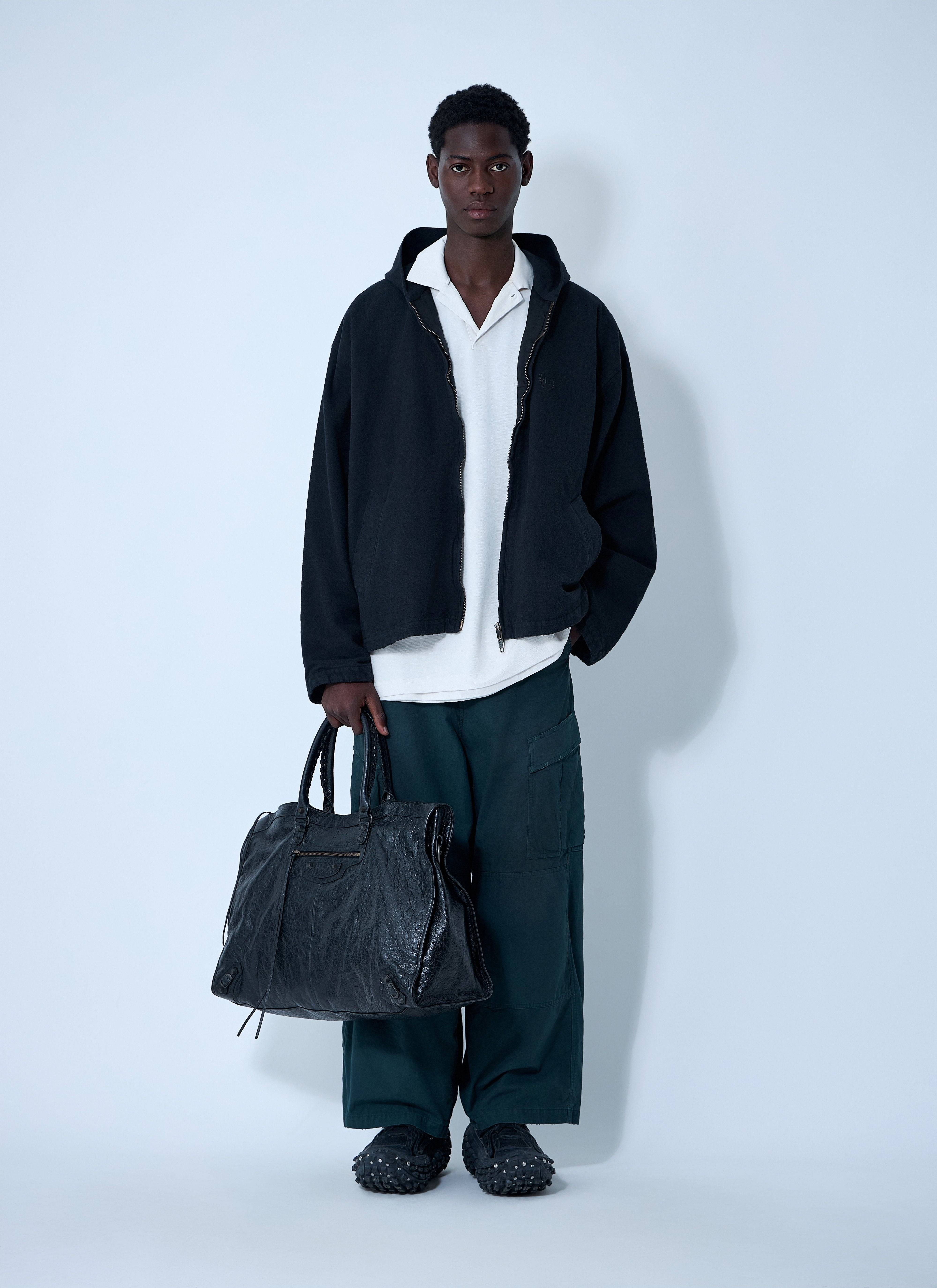 Balenciaga Men Logo Motif Zip-Up Jacket - 2