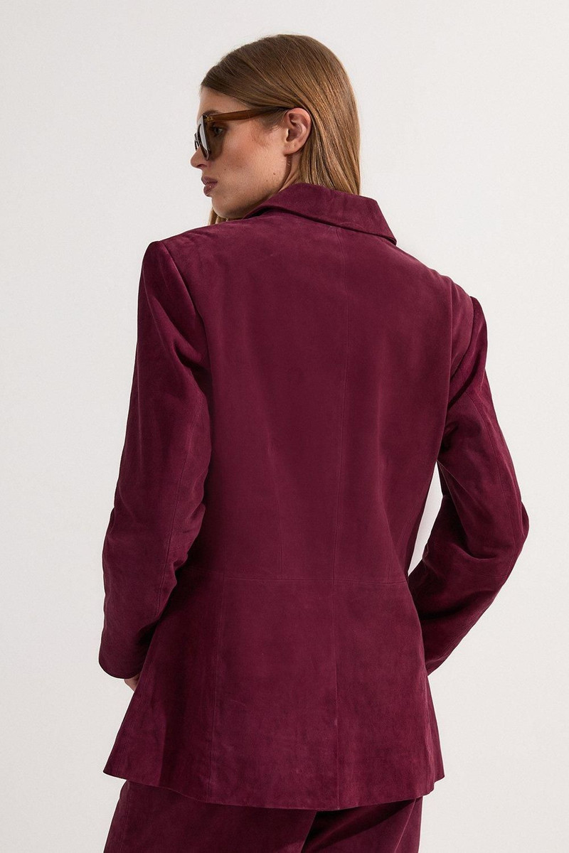 Suede Tailored Single Breasted Blazer 6