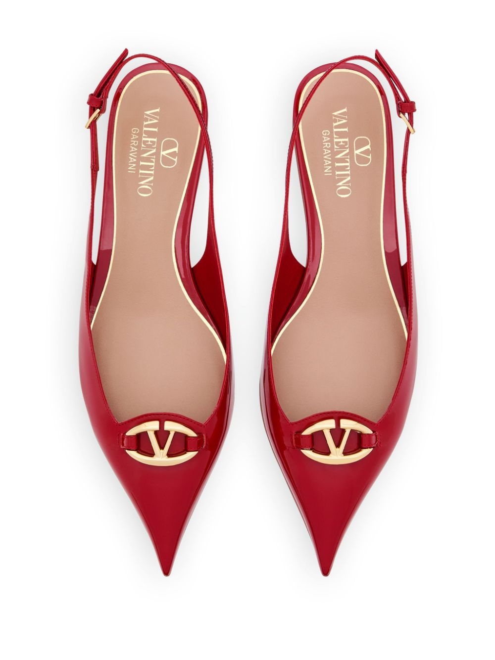 VLogo Signature leather slingback ballerina shoes - 4