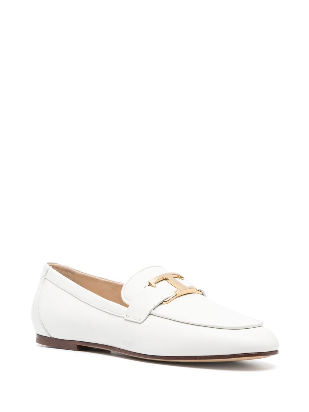 T-logo leather loafers - 2