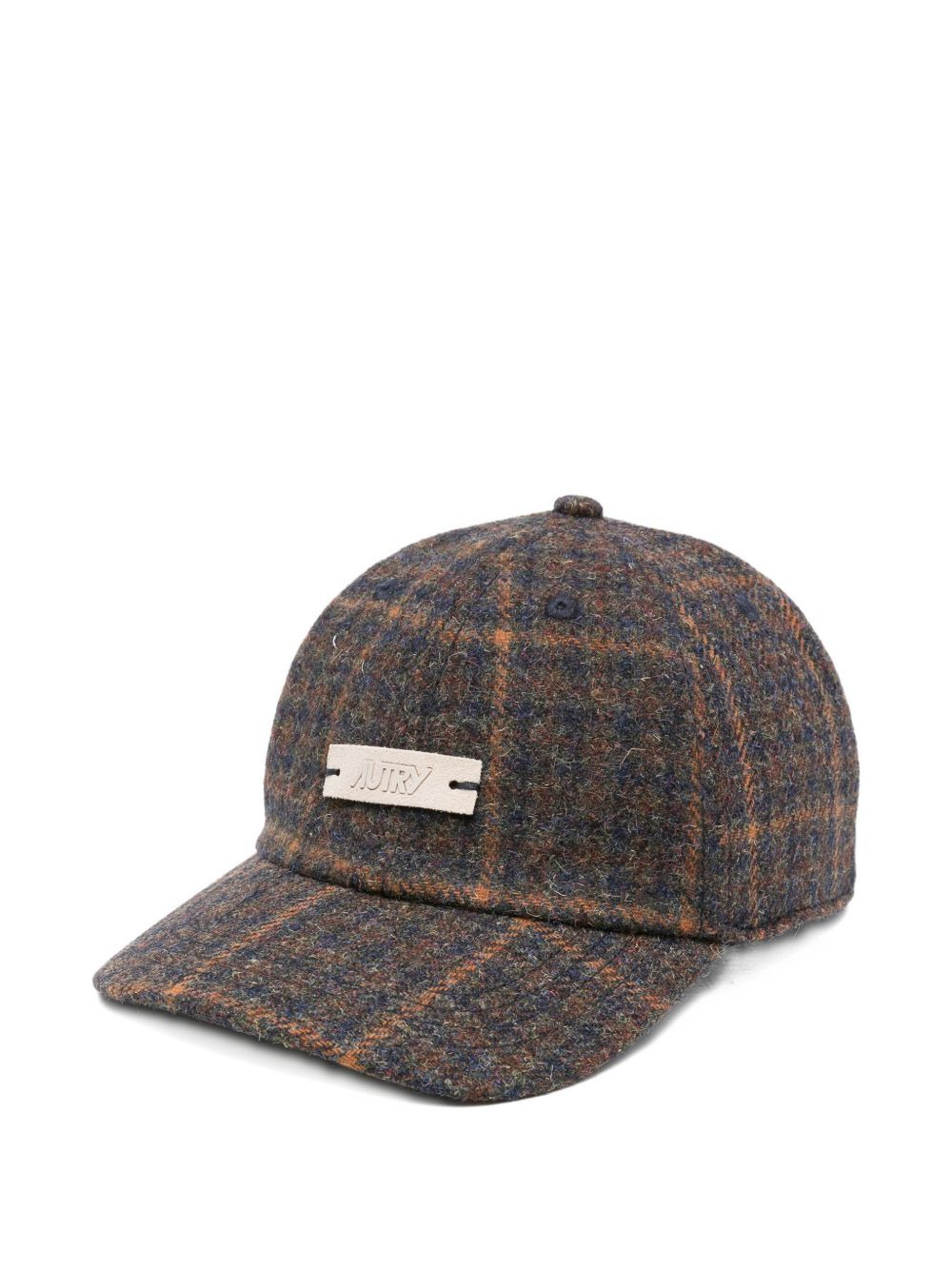 checked wool-blend cap - 1