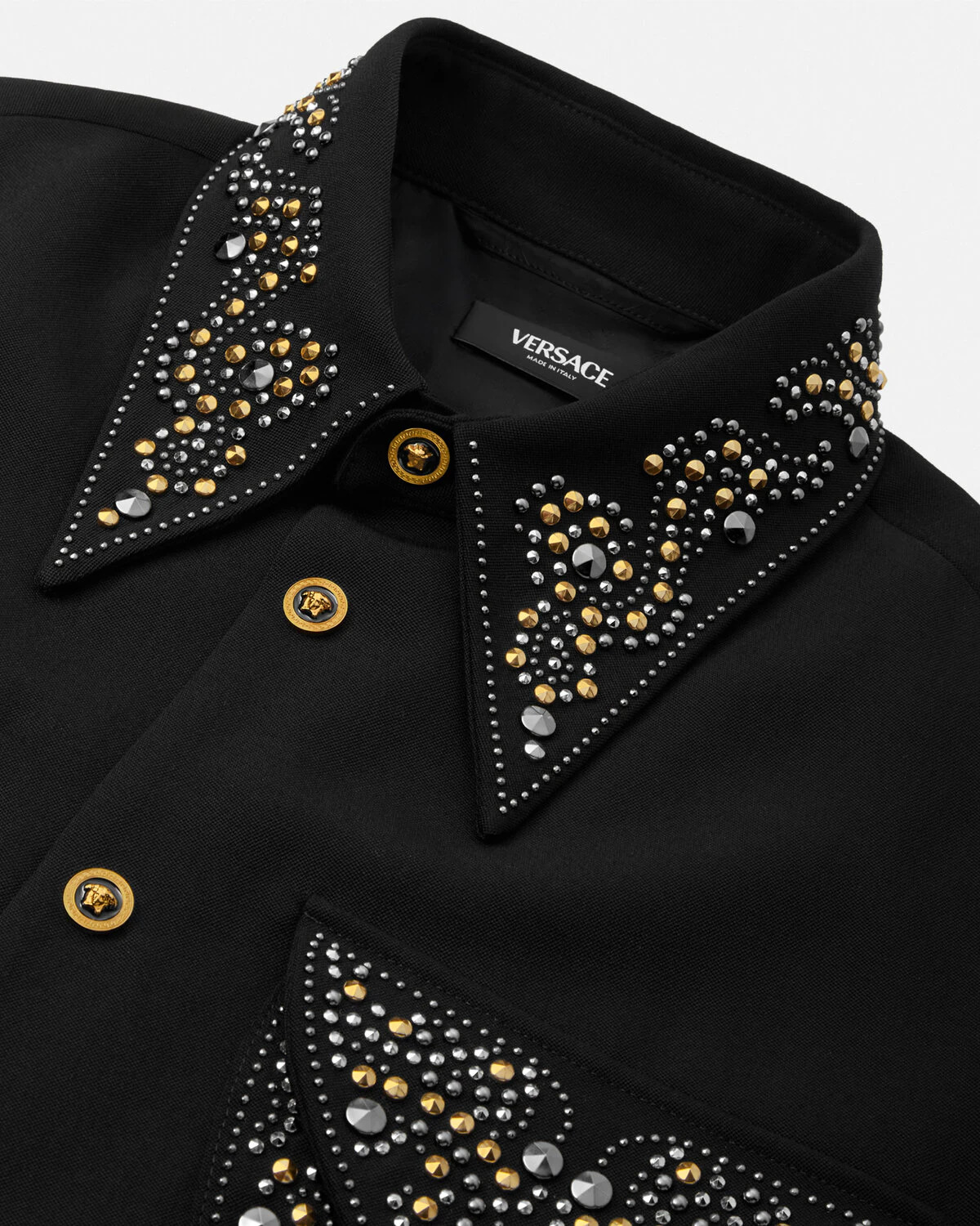 Studded Wool Overshirt - 4