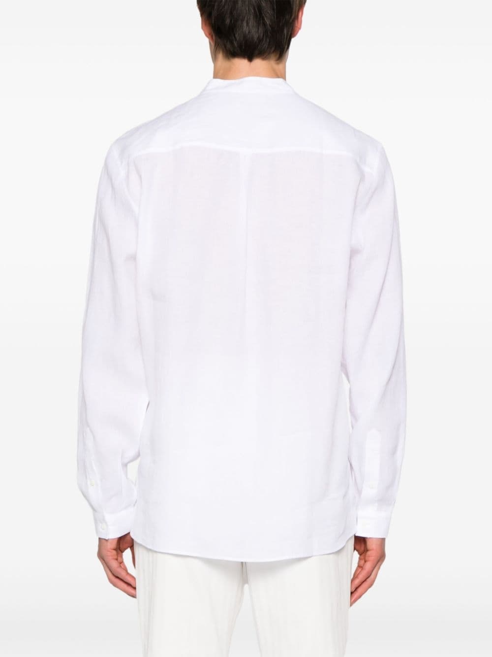 band-collar hemp shirt - 4
