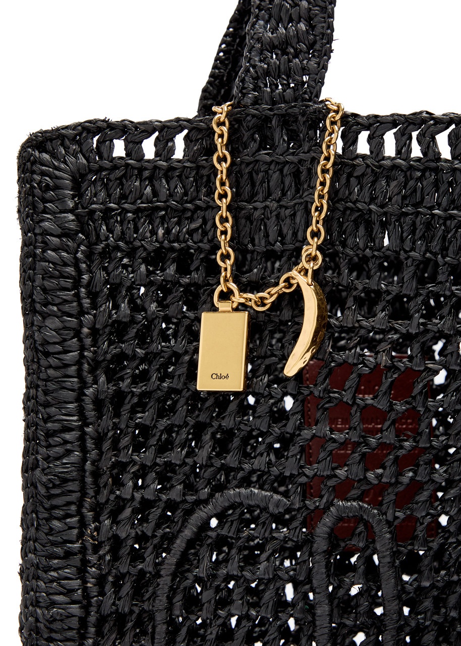 Chloe Summer Banana Logo Raffia Tote - 3