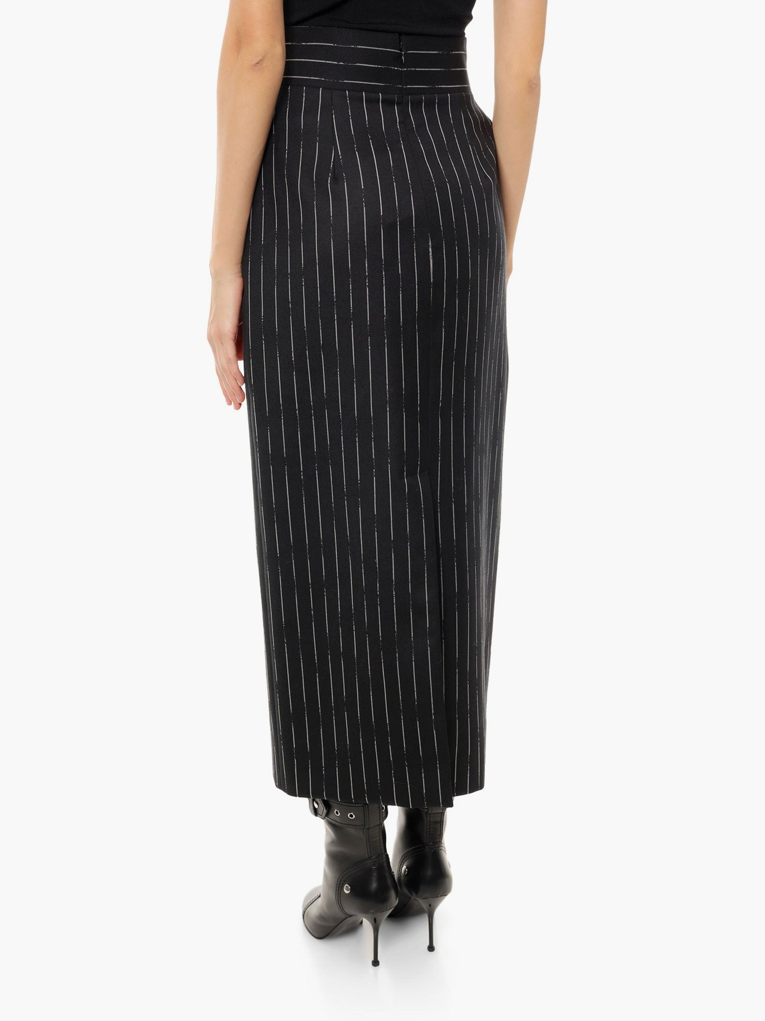 Wool Skirt With Striped Motif - 4