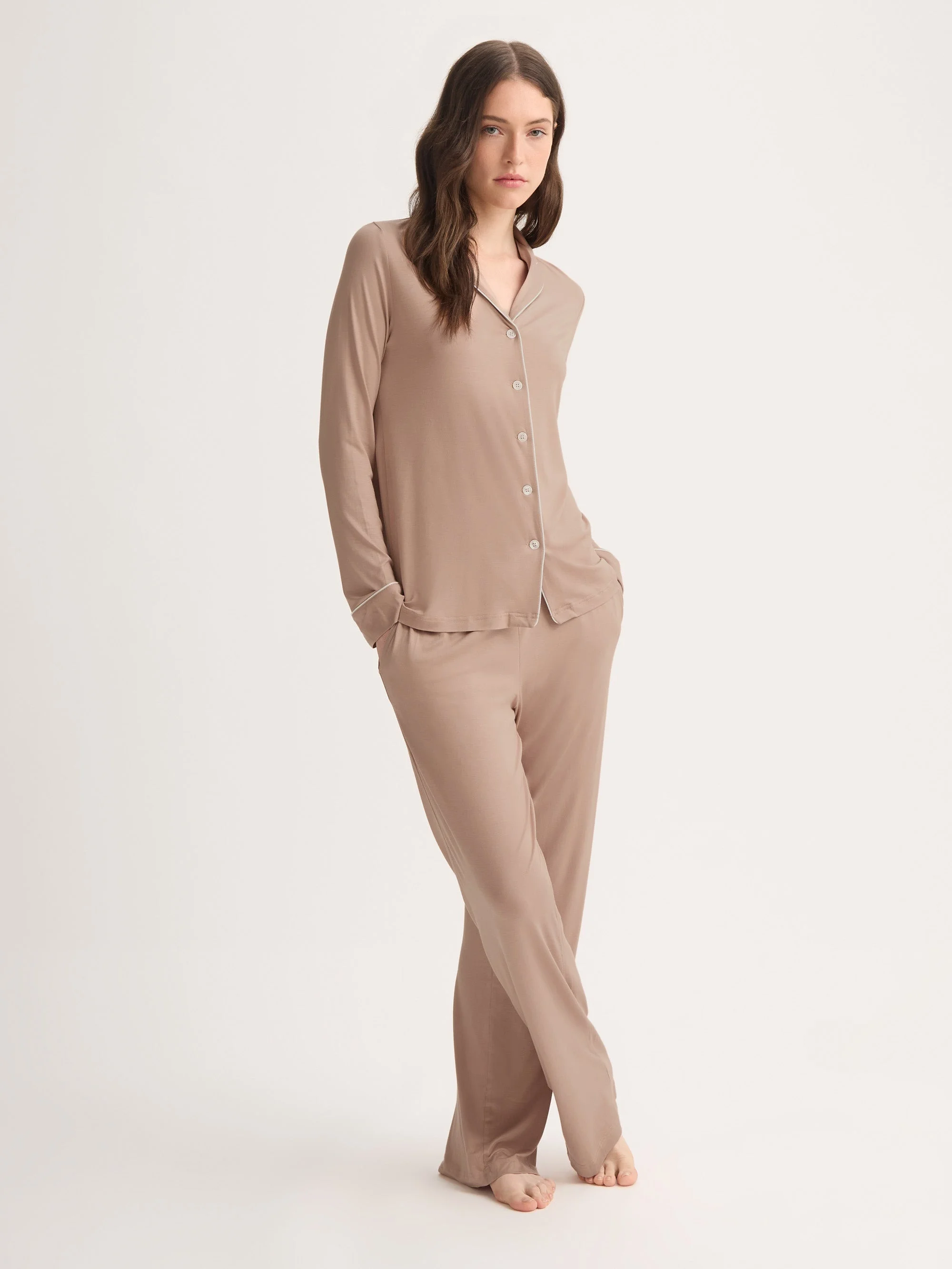 Lara Micro Modal Pajamas Almond Blush - 1
