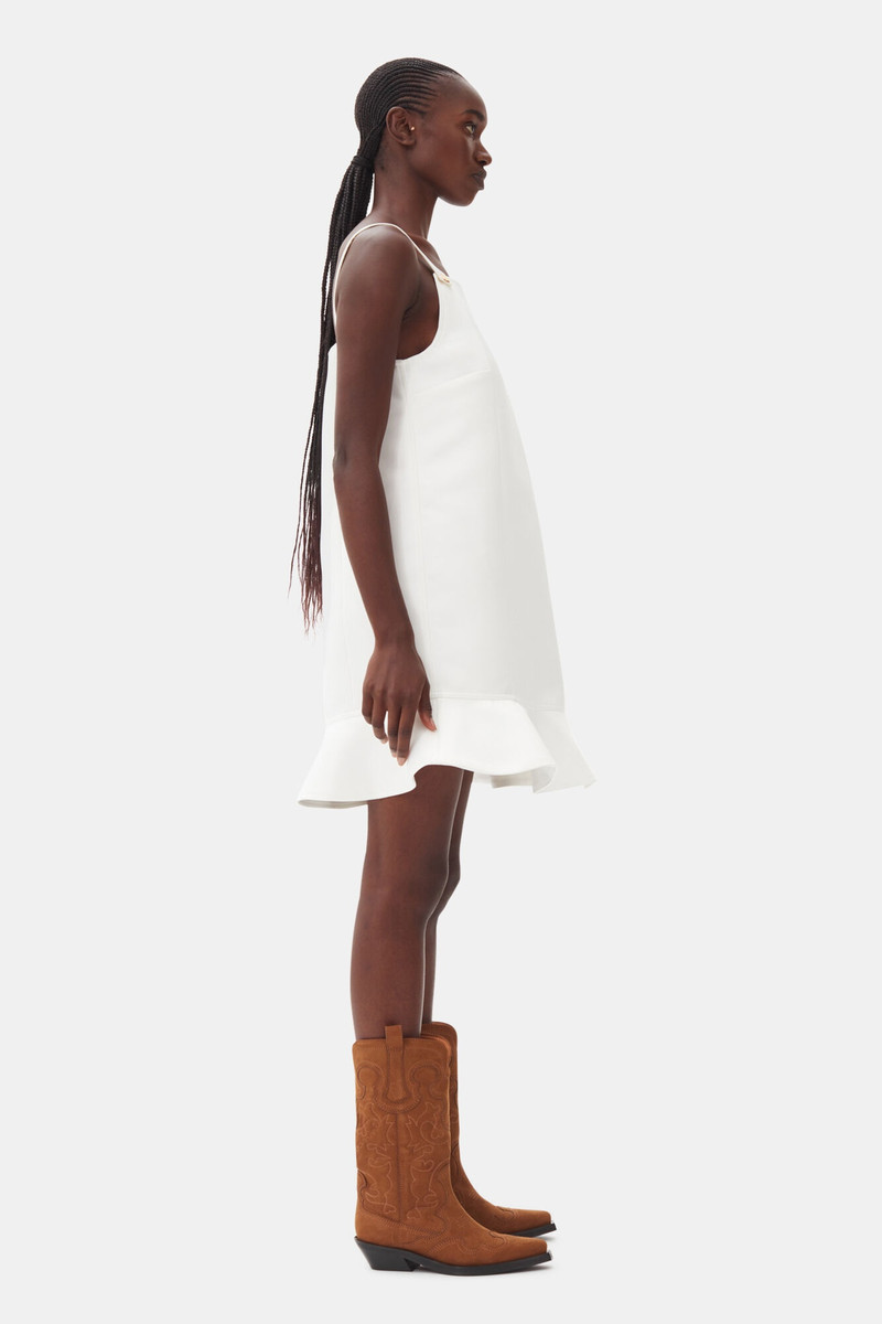 GANNI BROWN SUEDE MID SHAFT EMBROIDERED WESTERN BOOTS outlook