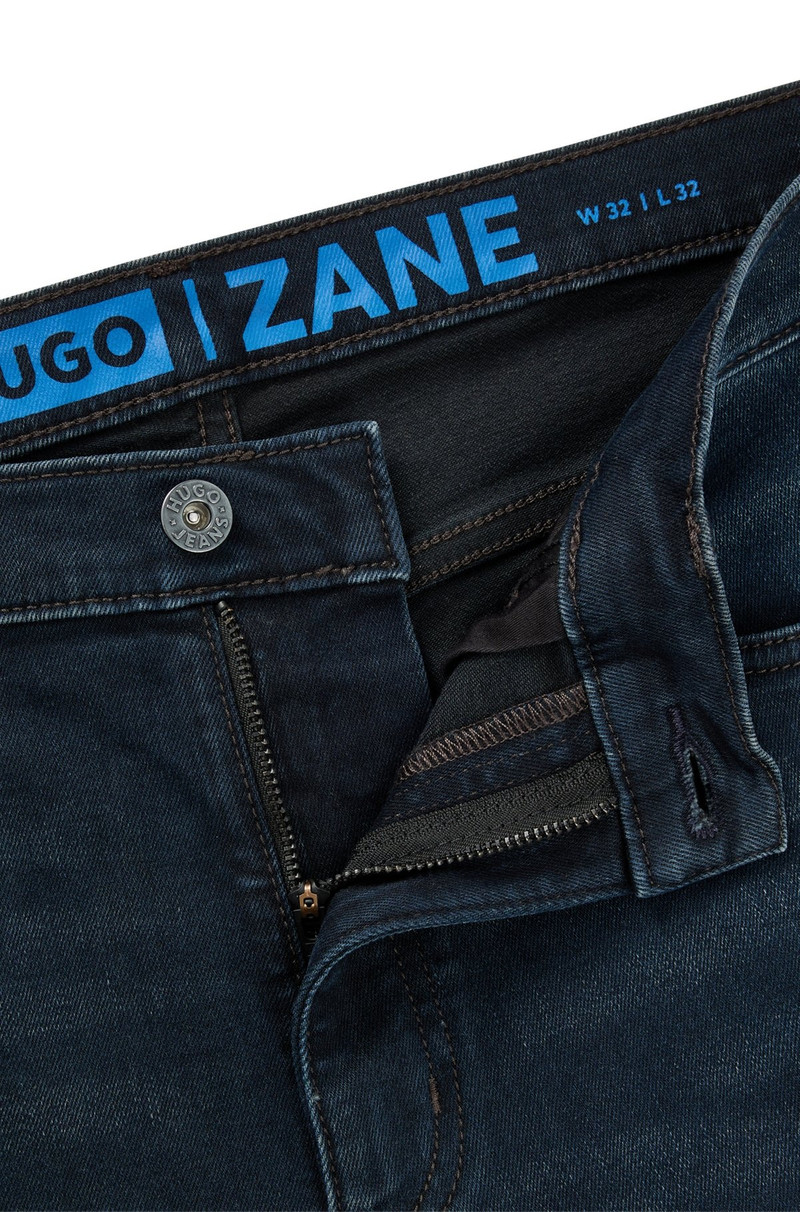 EXTRA-SLIM-FIT JEANS IN BLUE-BLACK STRETCH DENIM 6