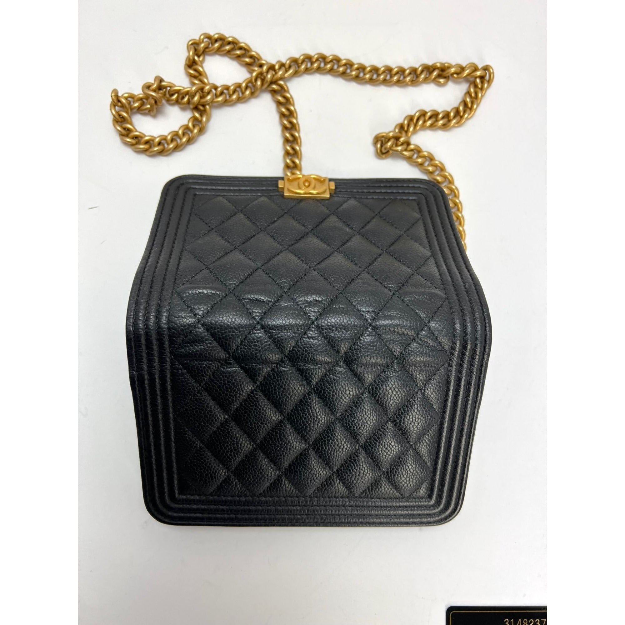 Chanel Caviar Quilted Mini Boy Clutch Wallet on a Chain Black - 10