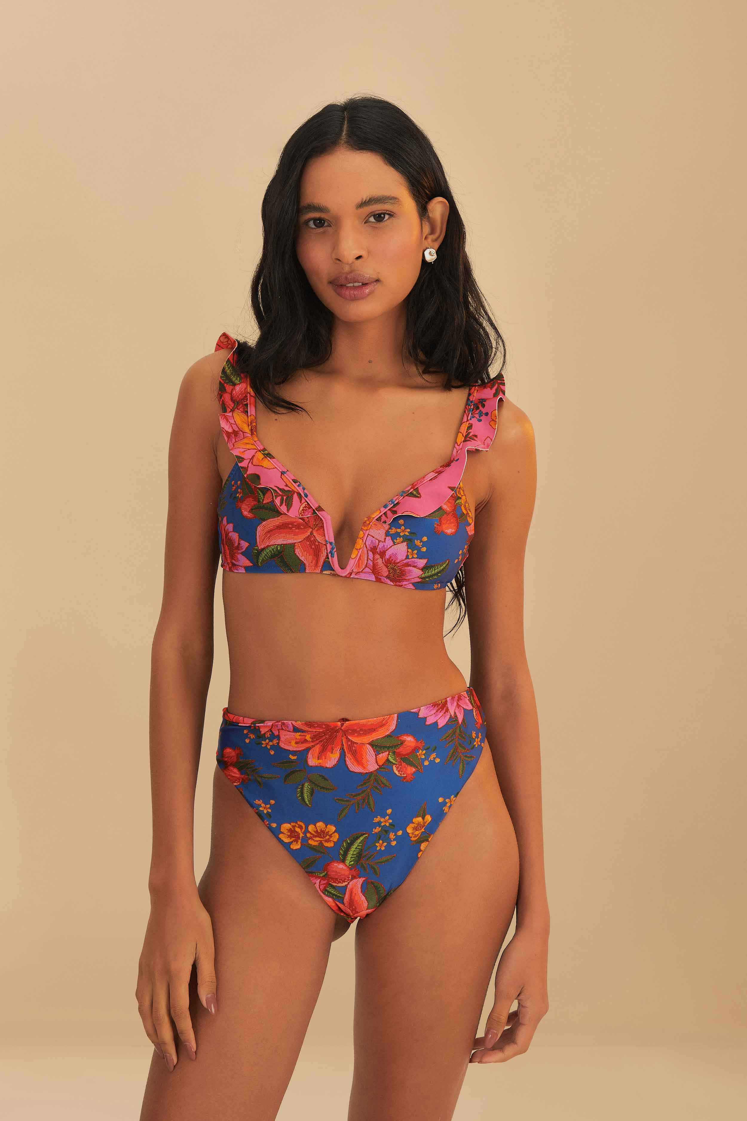 Multicolor Summer Fruit Underwire Bikini Top - 2