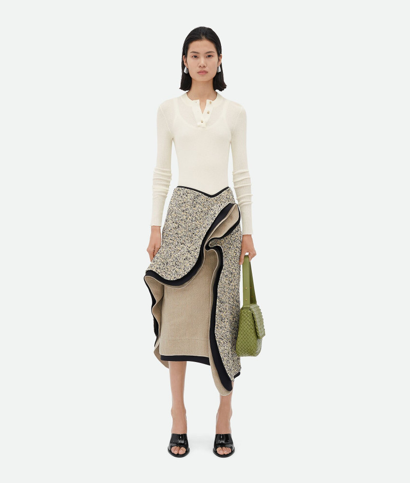 Textured Terrazzo Cotton Ruffle Skirt 1