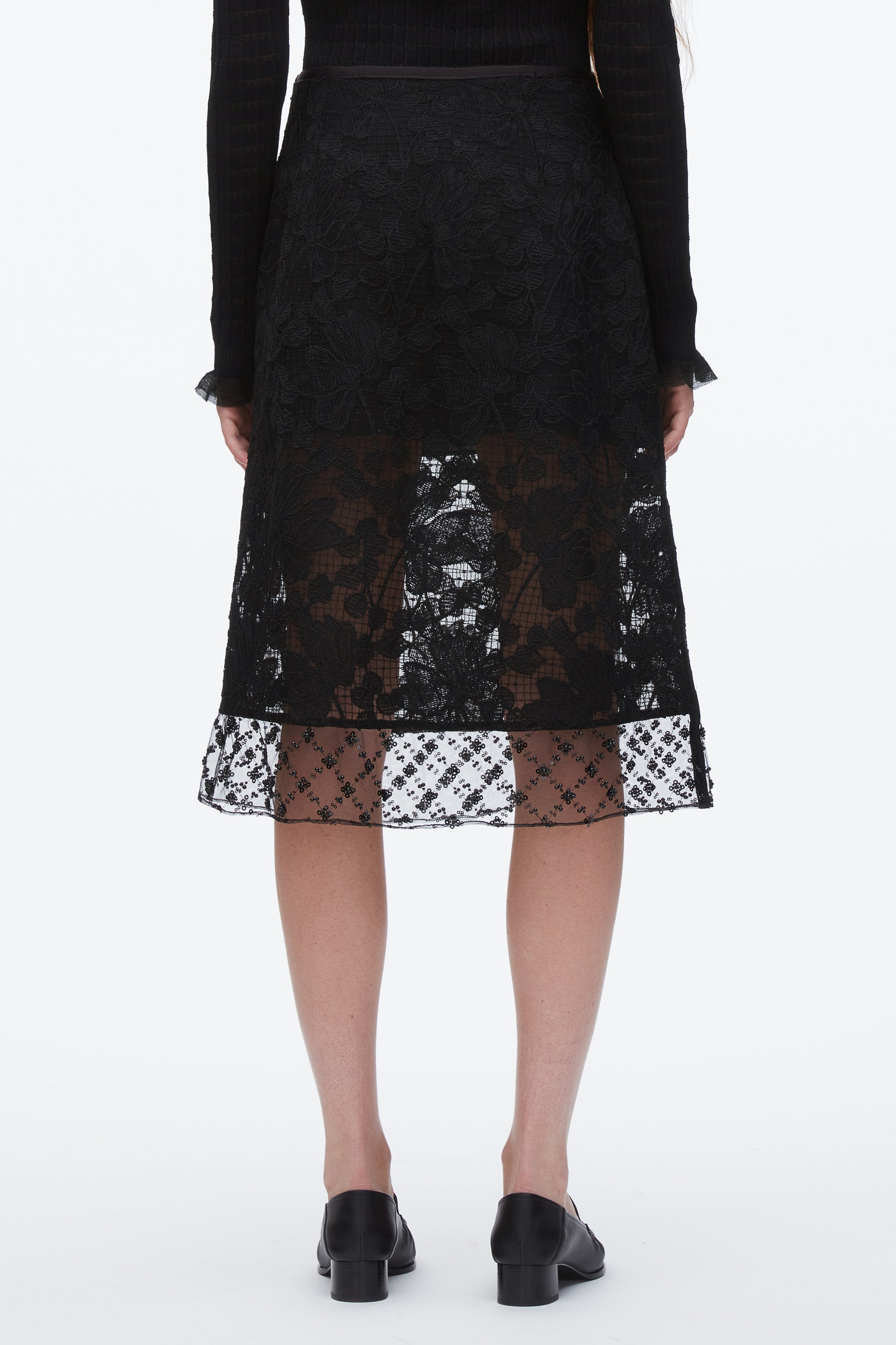 Corded Lace Organza Skirt - 5