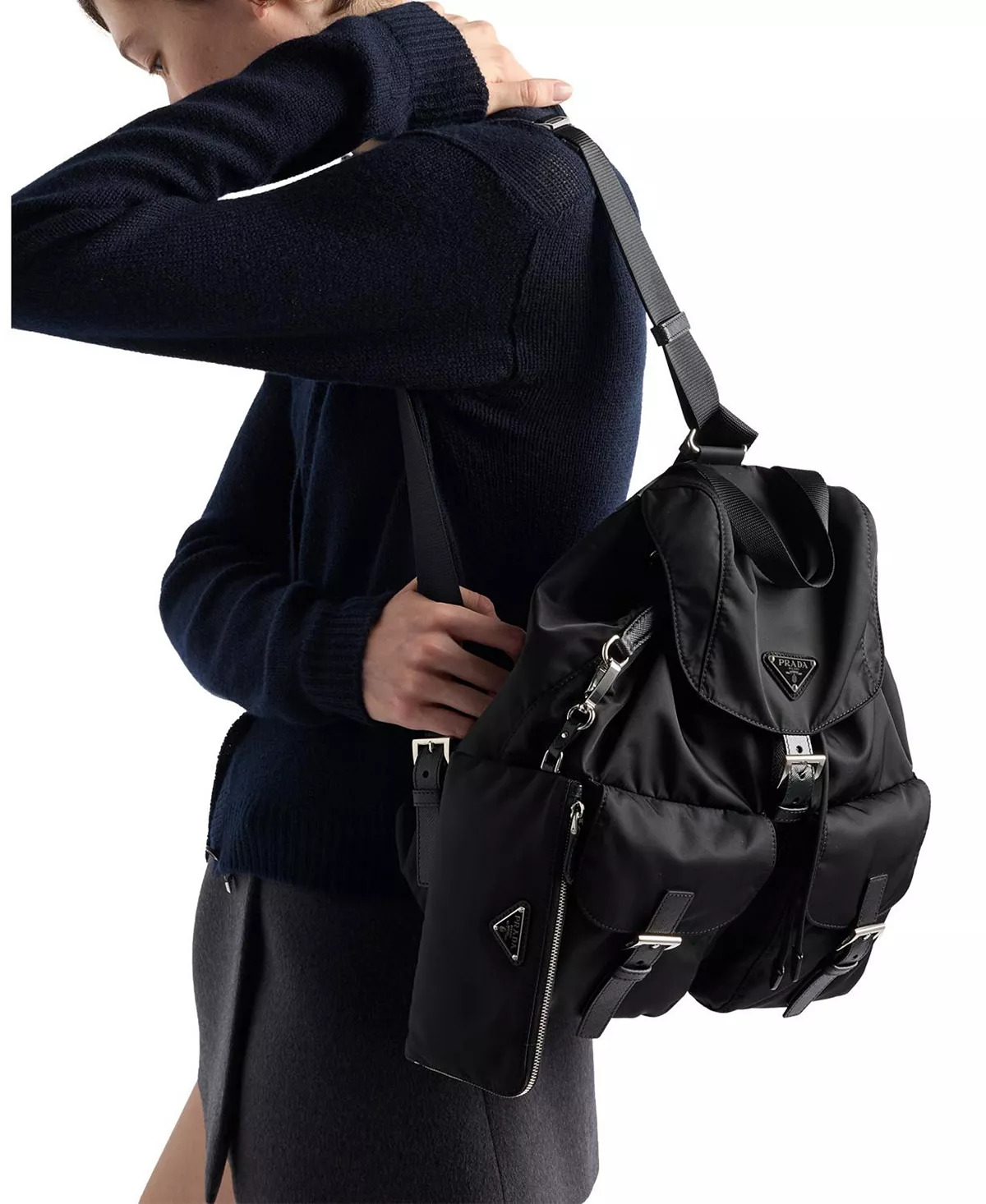 Re-Nylon Medium Backpack with Pouch - 2