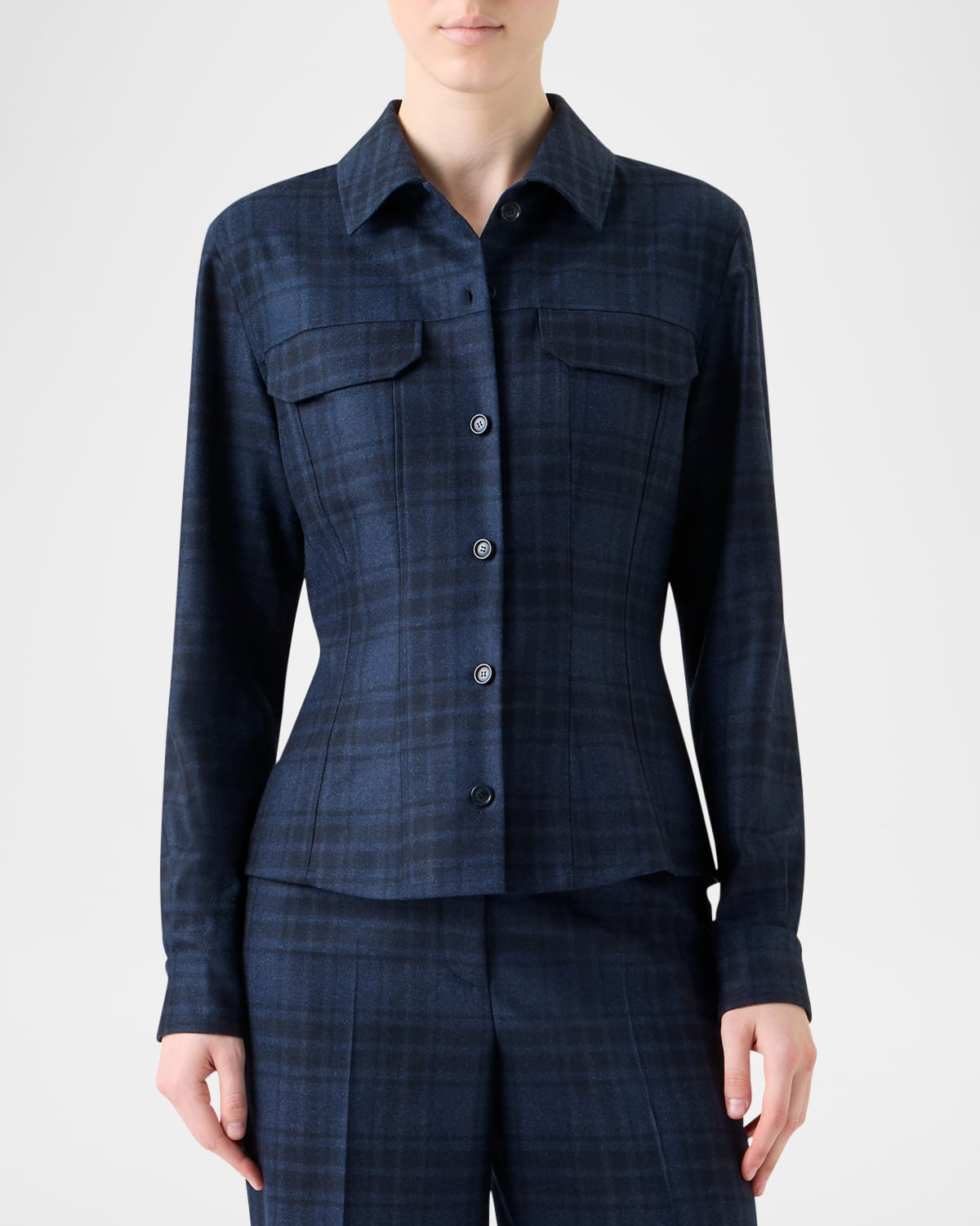 Long-Sleeve Check Flannel Shirt - 4