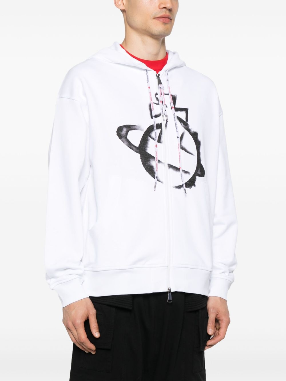Orb-stencil zip hoodie - 3