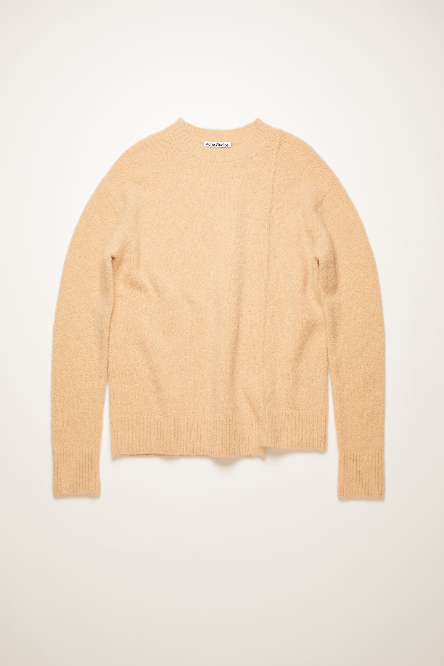 Asymmetric-hem sweater pale orange - 1