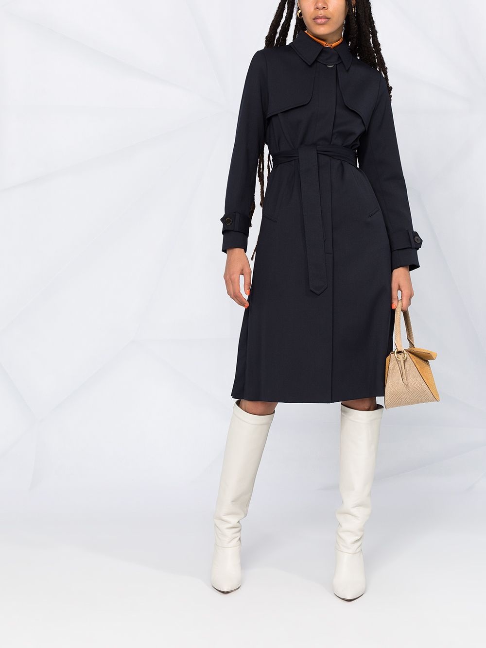 belted trench coat - 2