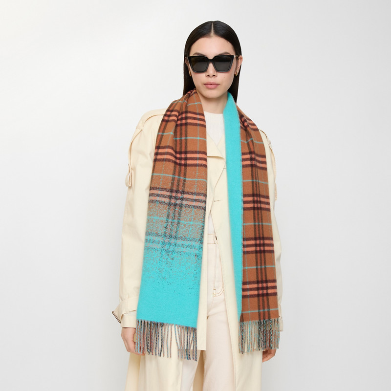 Gradient Check Cashmere Scarf 4