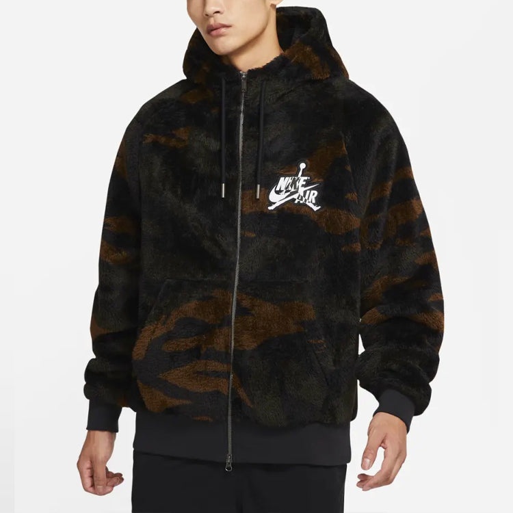 Air Jordan Wings Full-length zipper Cardigan hooded Loose Sports Jacket Black DO6298-265 - 2