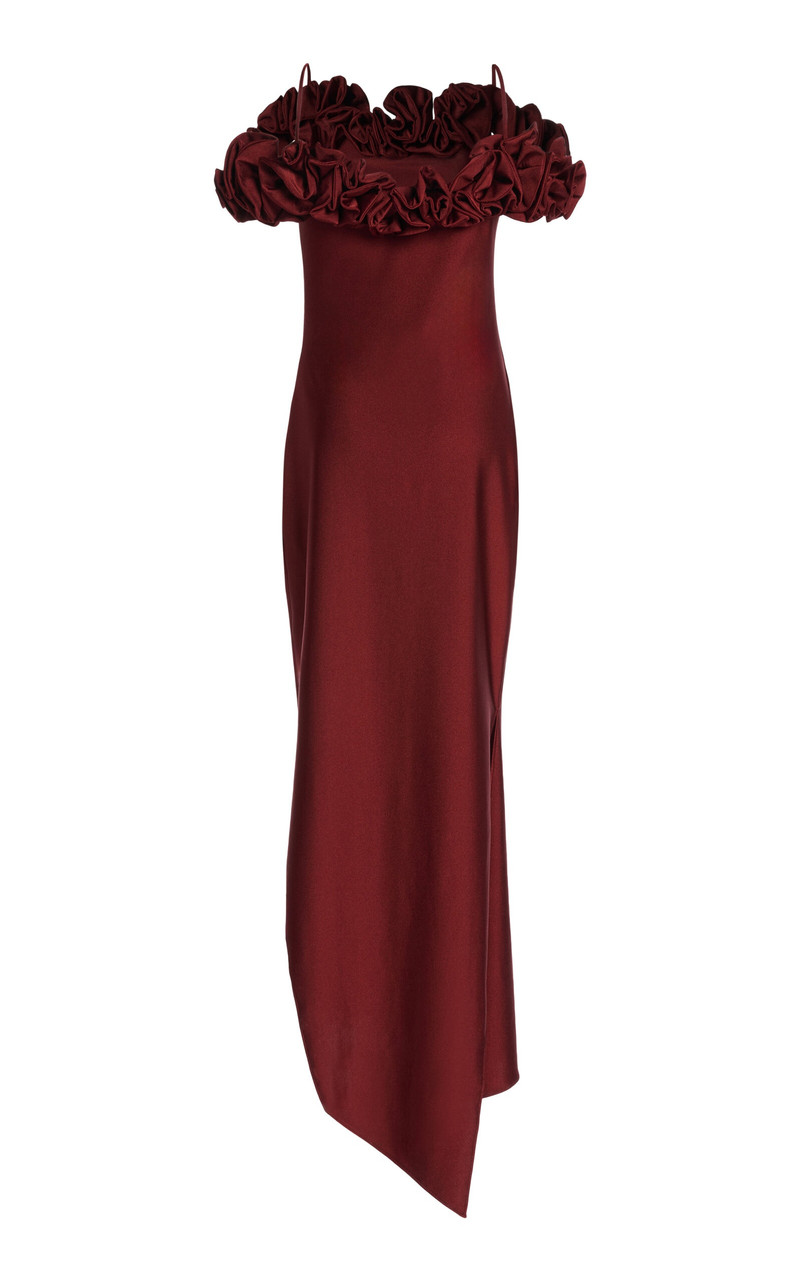 COPERNI Ruffled Midi Dress red outlook