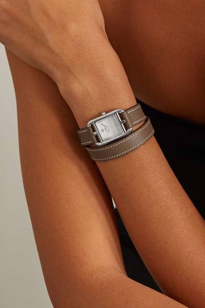 Hermès Cape Cod Double Tour 31mm small stainless steel, leather and diamond watch outlook
