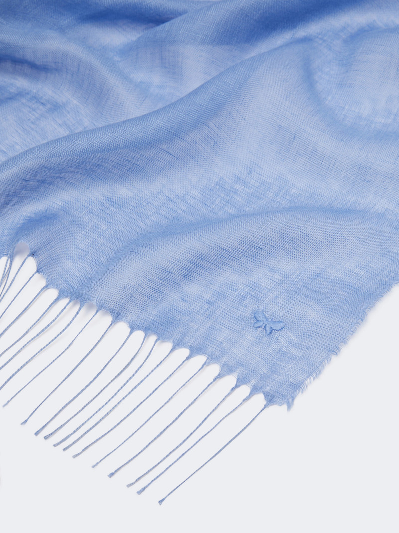SIONBIO Linen stole with fringes - LIGHT BLUE 3