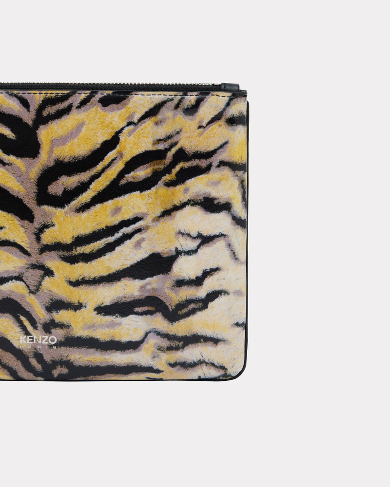 'KENZO Tiger' pouch in leather 3