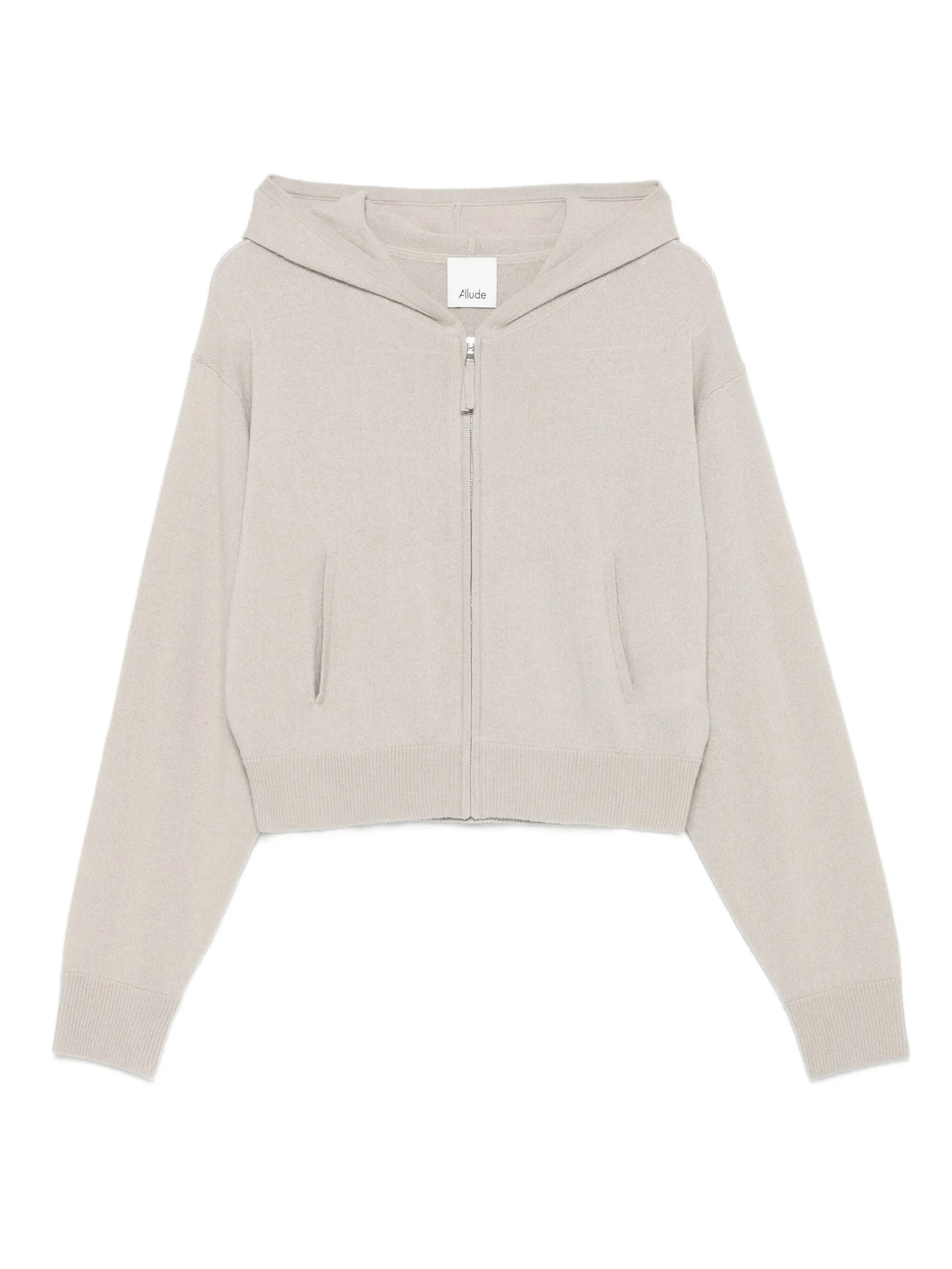Allude Hooded Zip-up Cardigan - 1
