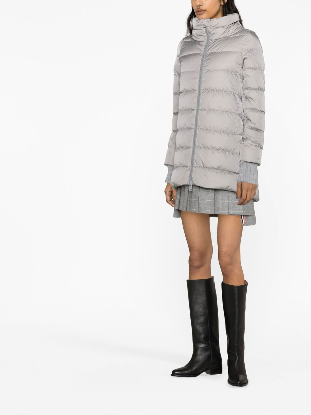 hooded feather-down coat - 4