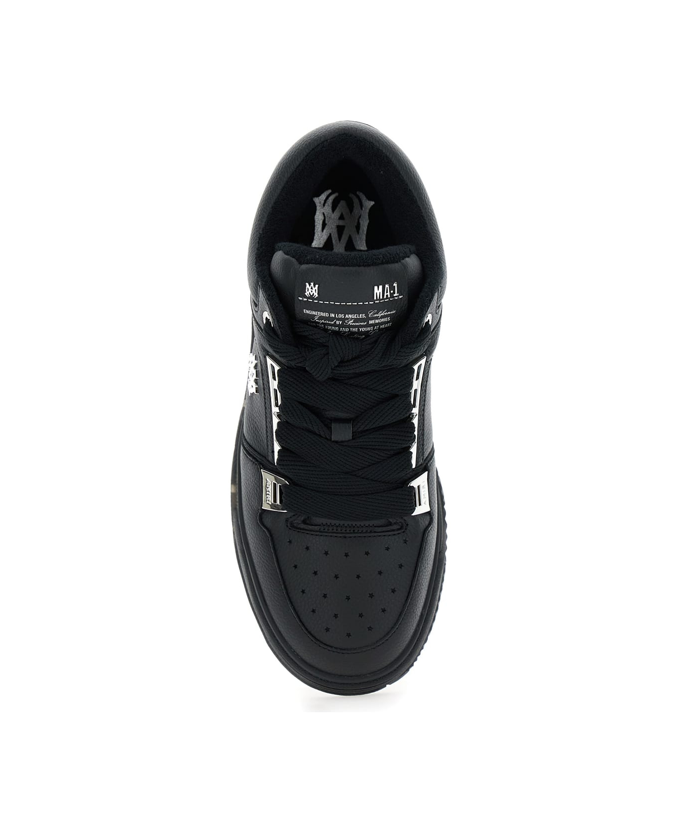 Black Sneakers With Logo Patch On The Side And Logo Lettering On The Rear In Leather Man - 4