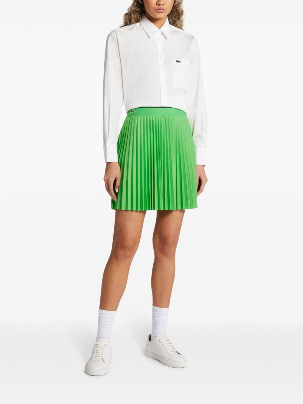 logo-appliquÃ© pleated mini tennis skirt - 2