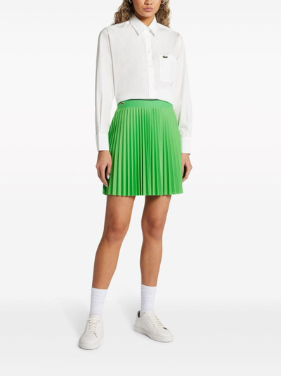 LACOSTE logo-appliquÃ© pleated mini tennis skirt outlook