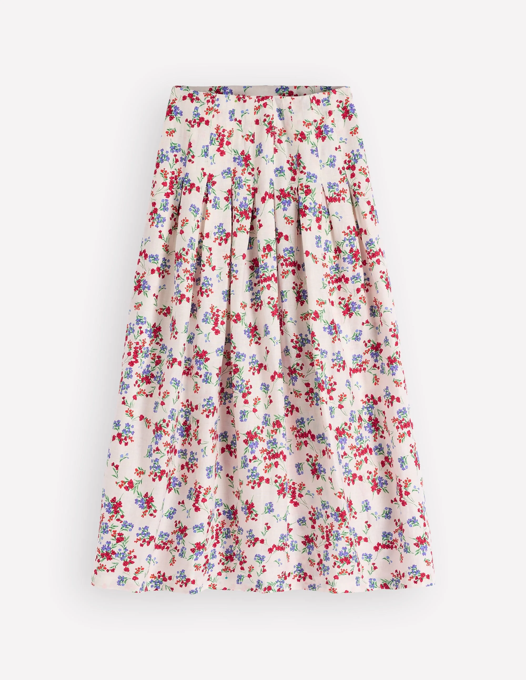 Valentina Linen Skirt-Ivory, Bloom Scatter - 1