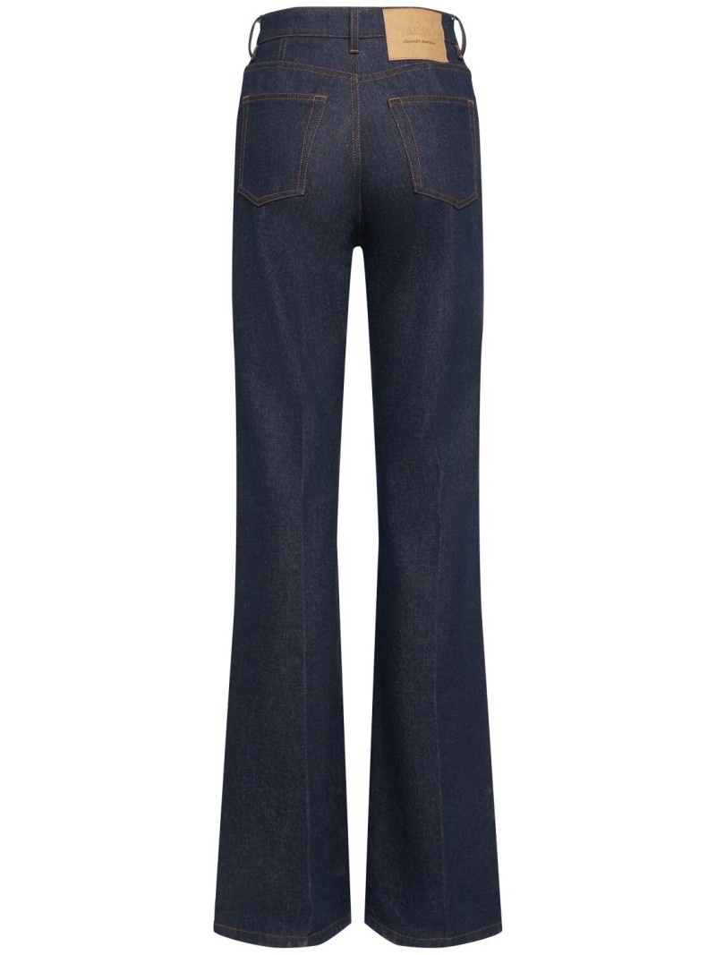 High rise flared cotton denim jeans - 4