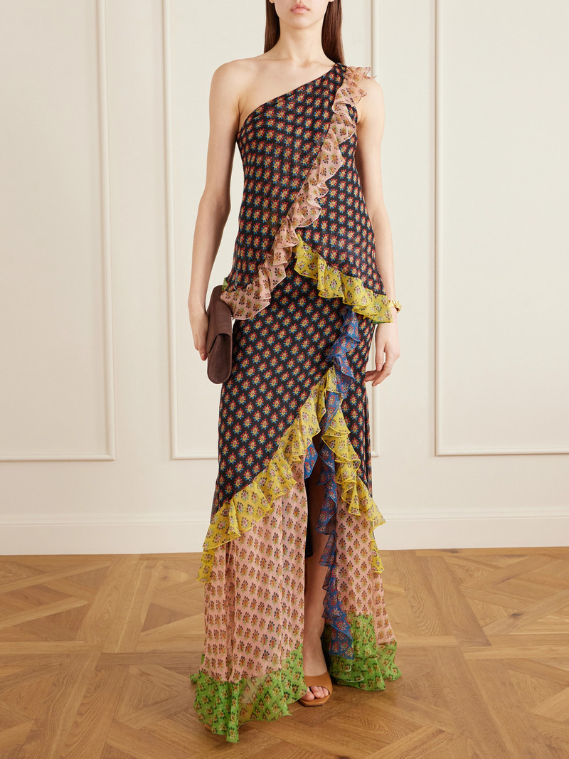 Etro One-shoulder Ruffled Silk-organza Blouse outlook